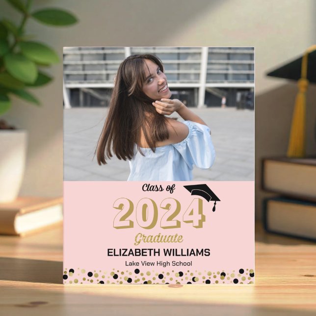 Anúncio de Graduação de Foto de Script Dourado de  (Criador carregado)