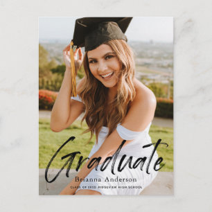 Anúncio de Graduação de Foto de Script Manuscrito