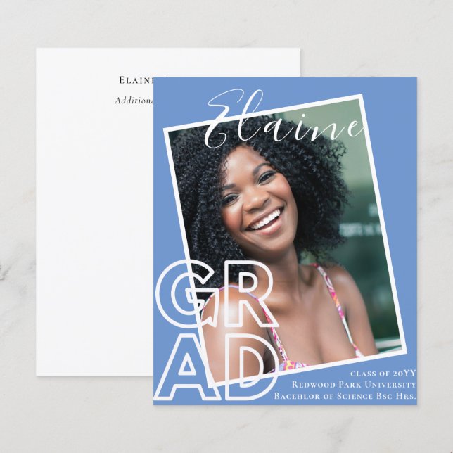 Anúncio de Graduação de FOTO de Sobreposição de FO (Frente/Verso)