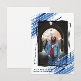 Anúncio de Graduação de Foto do Abstrato Azul lega