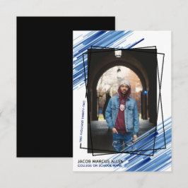 Anúncio de Graduação de Foto do Abstrato Azul lega