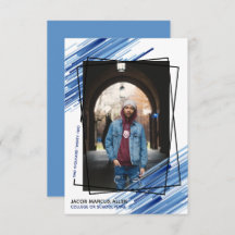 Anúncio de Graduação de Foto do Abstrato Azul lega