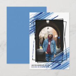 Anúncio de Graduação de Foto do Abstrato Azul lega