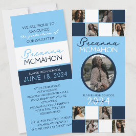 Anúncio de Graduação de Foto do Baby Blue & Marinh