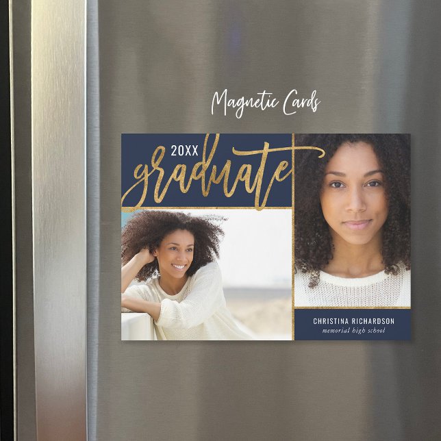 Anúncio de Graduação de Foto do Faux Gold Foil 2 (Criador carregado)