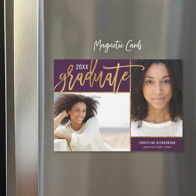 Anúncio de Graduação de Foto do Faux Gold Foil 2 (Criador carregado)