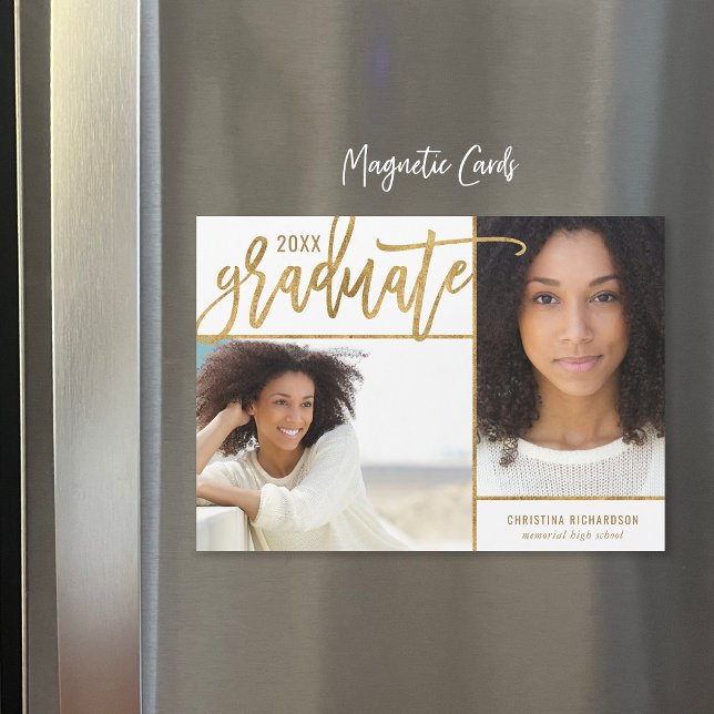 Anúncio de Graduação de Foto do Faux Gold Foil 2 (Criador carregado)