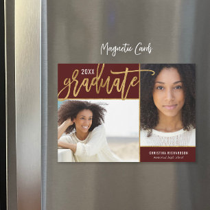 Anúncio de Graduação de Foto do Faux Gold Foil 2