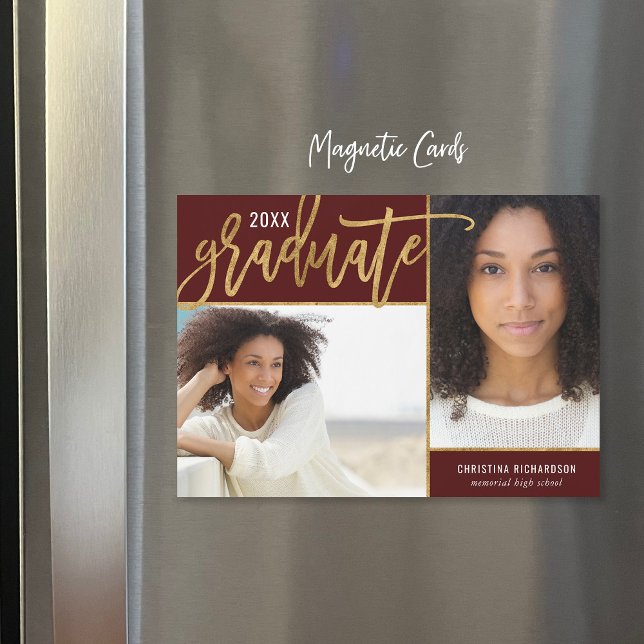 Anúncio de Graduação de Foto do Faux Gold Foil 2 (Criador carregado)