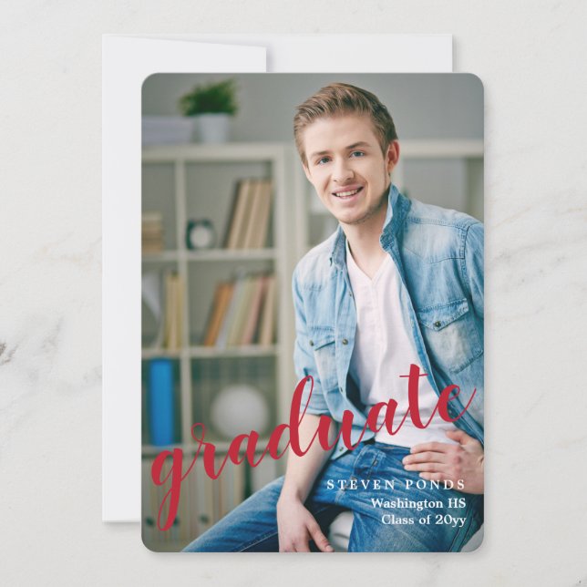 Anúncio de Graduação de Foto do formando (Frente)