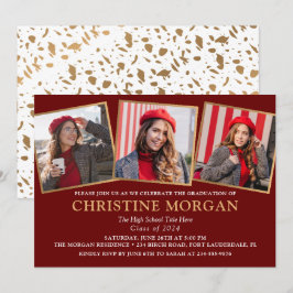 Anúncio de Graduação de Foto do Formando Dourado P