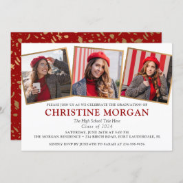 Anúncio de Graduação de Foto do Formando Dourado V