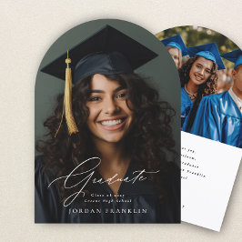 Anúncio de Graduação de Foto do Formando Elegante