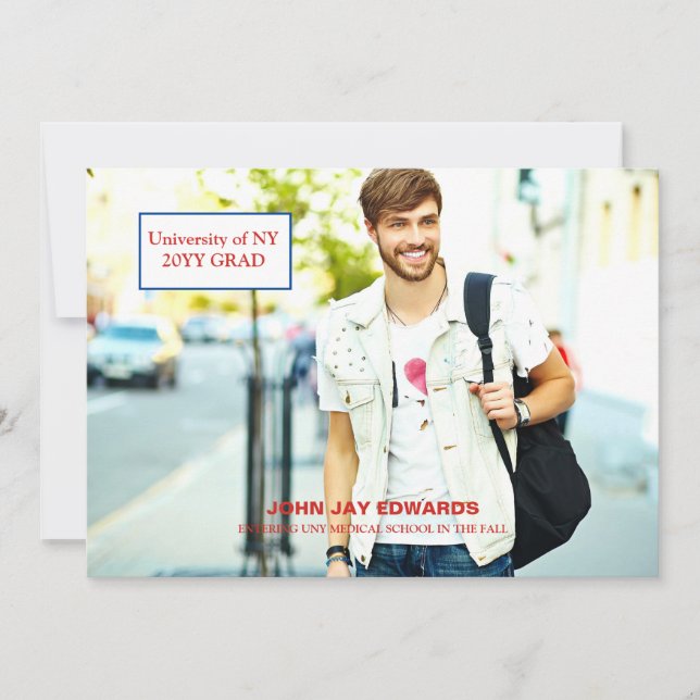 Anúncio de Graduação de Foto do Formando Moderno (Frente)