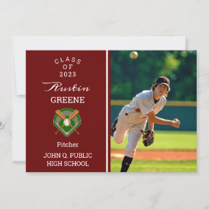Anúncio de Graduação de Foto do Jogador de Basebal