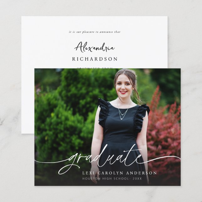 Anúncio de Graduação de Foto do MOD de Orçamento e (Frente/Verso)