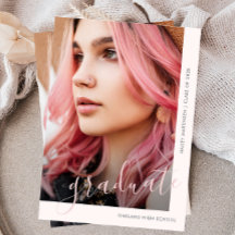 Anúncio de Graduação de Foto do Script bonito Dois