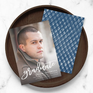 Anúncio de Graduação de Foto do Script de Pincel T