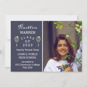 Anúncio de Graduação de Foto do Tênis Player