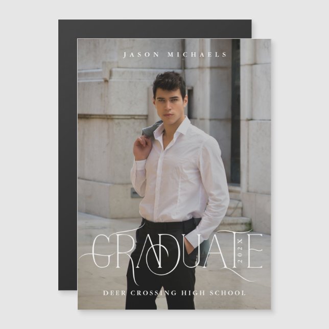 Anúncio de Graduação de Foto do Tipo na moda (Frente/Verso)
