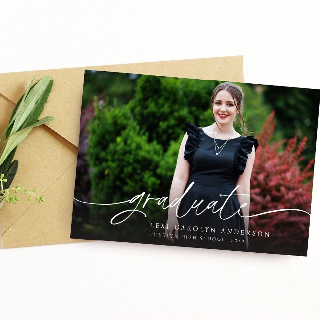 Anúncio de Graduação de Foto e Caligrafia MOD 4 (Criador carregado)