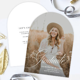 Anúncio de Graduação de Foto em Arch de Script Ele