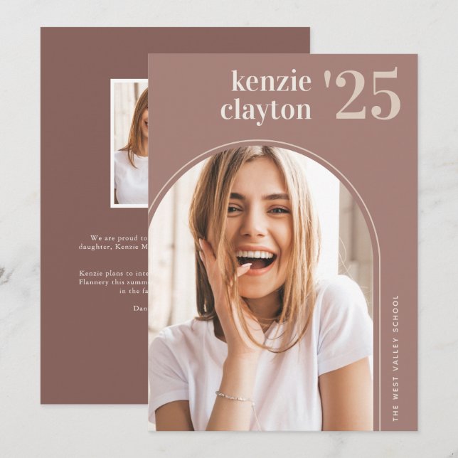 Anúncio de Graduação de Foto em Arch Moderno (Frente/Verso)