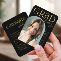 Anúncio de Graduação de Foto em Arco Moderno Preto