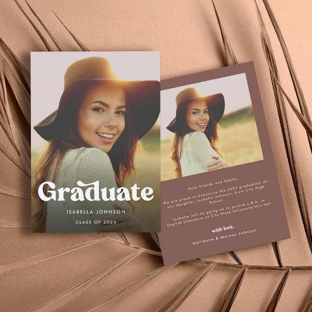 Anúncio de Graduação de Foto em Boho Retro (Criador carregado)