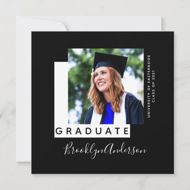 Anúncio de Graduação de Foto em Branco formando (Frente)