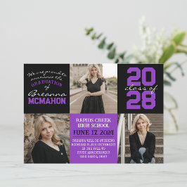 Anúncio de Graduação de Foto em Roxo e Preto 4