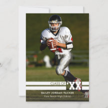 Anúncio de Graduação de Foto Esportivo Preto e Bra