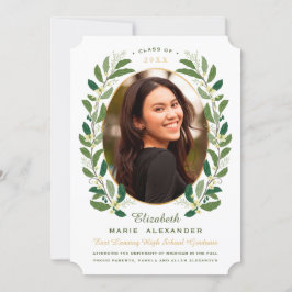 Anúncio de Graduação de Foto Laurel Wreath