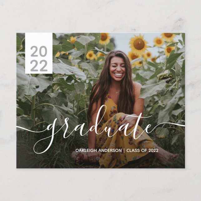 Anúncio de Graduação de Foto Moderno 2 Simples de  (Frente)