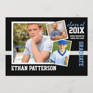 Anúncio de Graduação de Foto no Esporte 3 Azul Pre