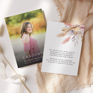 Anúncio de Graduação de Foto Pampas Floral Grass