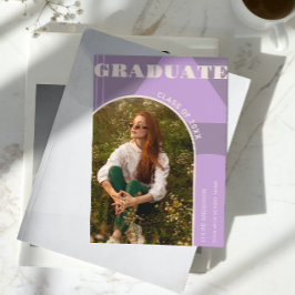 Anúncio de Graduação de Foto Púrpura da Arch Retro