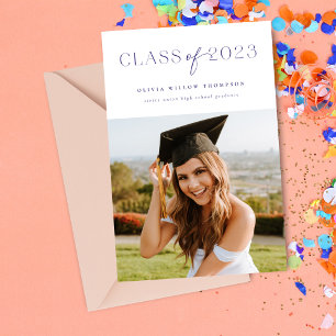 Anúncio de Graduação de Foto Simples Azul 2023