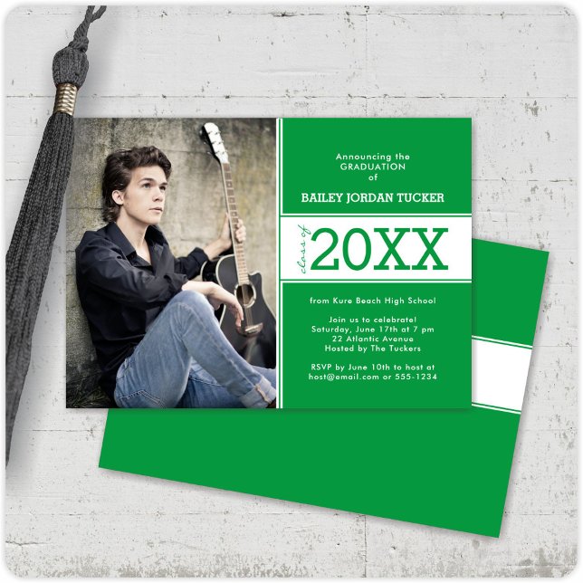 Anúncio de Graduação de Foto Verde Negrito (Criador carregado)