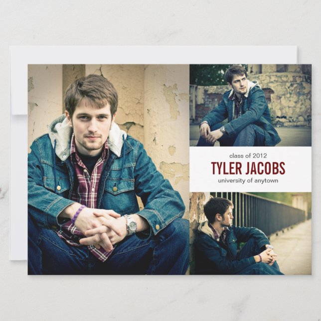 Anúncio de Graduação de Foto XL Grunge (Frente)