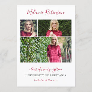 Anúncio de Graduação de Fotografias Confetti 3 Ros