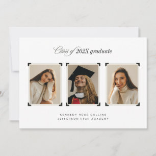 Anúncio de Graduação de Fotos com Cantos de Álbum