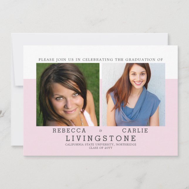 Anúncio de Graduação de Fotos de Irmãos Modernos (Frente)