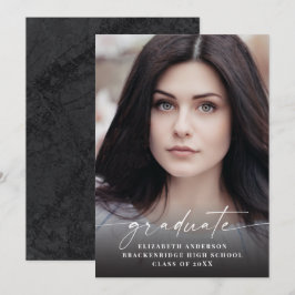 Anúncio de Graduação de Fotos de Script Branco Mod