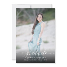 Anúncio de graduação de fotos de script elegante