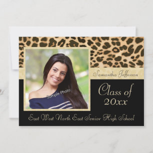 Anúncio de Graduação de Fotos do Classy Leopard
