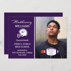 Anúncio de Graduação de Fotos do Jogador de Futebo