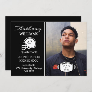 Anúncio de Graduação de Fotos do Jogador de Futebo