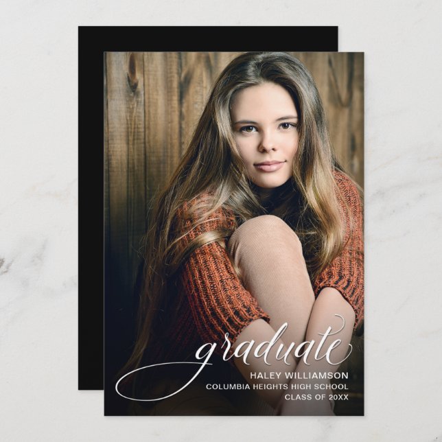 Anúncio de Graduação de Fotos do Script de Tendy (Frente/Verso)