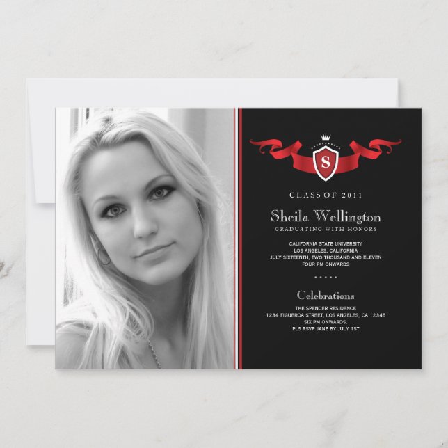 Anúncio de Graduação de Fotos do Shield (Frente)